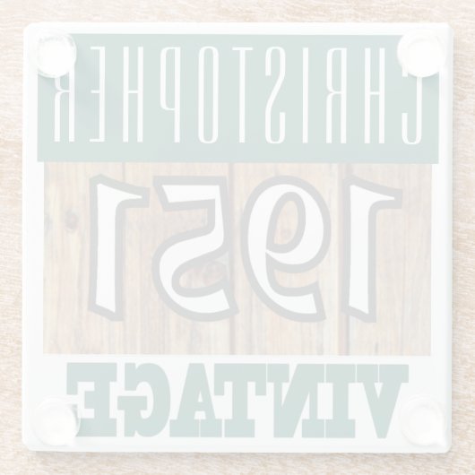 1951生まれ年のヴィンテージ ガラスコースター (裏面)