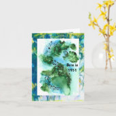 1951生まれ年の誕生日おもしろい事実 カード (黄色い花)