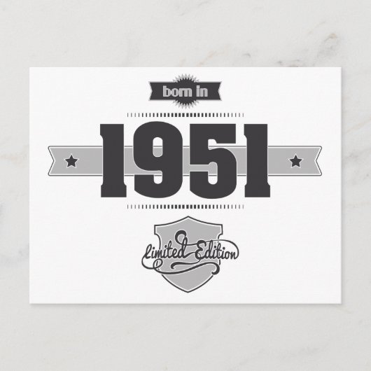 1951生まれ年(Dark&Lightgrey) ポストカード (正面)