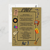 1951素晴らしイベント誕生日 ポストカード (正面/裏面)