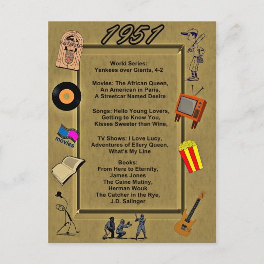 1951素晴らしイベント誕生日 ポストカード (正面)
