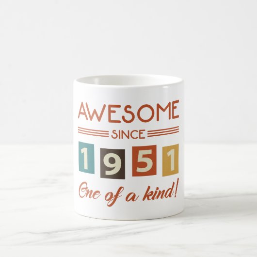 1951素晴らし年レトロ70誕生日以来 コーヒーマグカップ (中央)