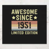 1951素晴らし年レトロ73歳誕生日以来 スパークリングワインラベル (シングルラベル)