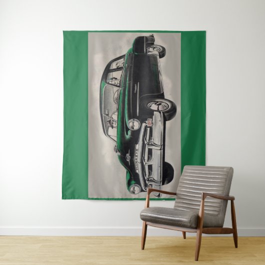 1951緑のプリマスCranbrook車のプリント タペストリー (インサイチュ)