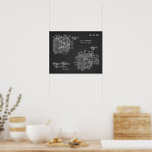 1951複数カメラ特許アートスケッチプリント ポスター (キッチン)