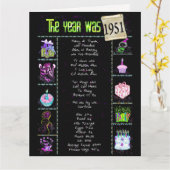 1951誕生日おもしろいファクトカード カード (黄色い花)