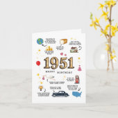 1951誕生日カード(パパまたはママ) カード (黄色い花)