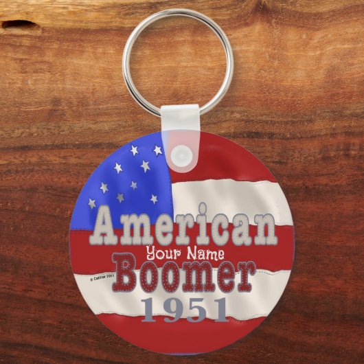 1951誕生日ベビーブーマーカスタムキーホルダー キーホルダー (正面)