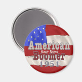 1951誕生日ベビーブーマー マグネット (正面/裏面)