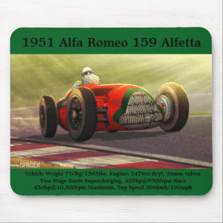 1951 Alfa Romeo 159 Alfettaマウスパッド マウスパッド
