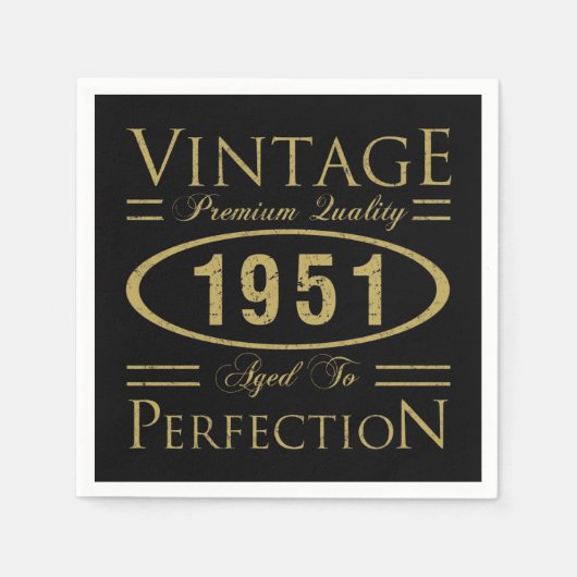 1951 Premium Quality 70誕生日 スタンダードカクテルナプキン (正面)