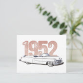 1952キャデラッククーペデヴィル、ホワイトコンバーチブル ポストカード (スタンド正面)