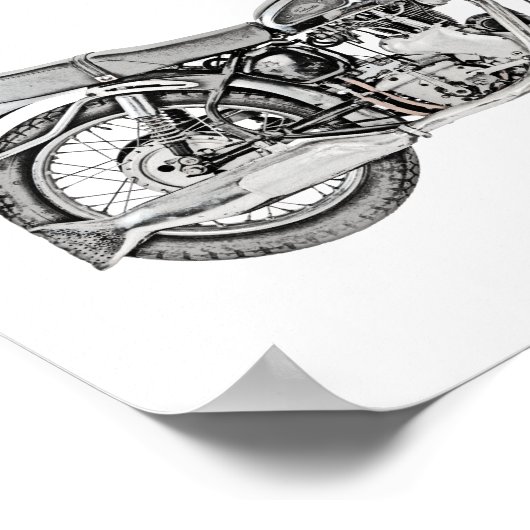 1952ベロッセットヴェノムオートバイイラストレーション ポスター (角)