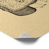 1952レフカメラ特許アートスケッチプリント ポスター (角)