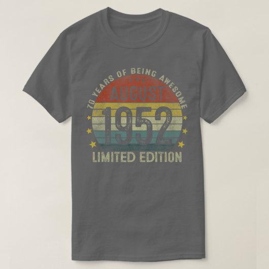 1952威厳がある年限定版70th誕生日70年 tシャツ (デザイン正面)