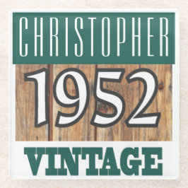 1952年の名前のヴィンテージガラスコースター ガラスコースター