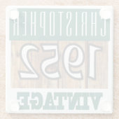 1952年の名前のヴィンテージガラスコースター ガラスコースター (裏面)