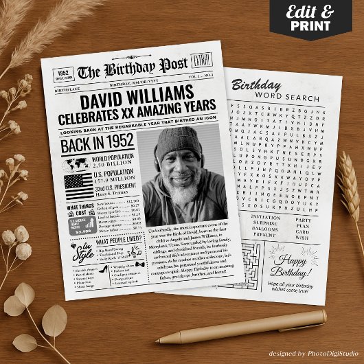 1952年カスタム新聞紙誕生日カード、トレンド シーズンカード
