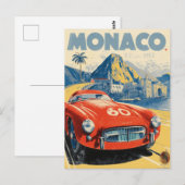 1952年モナコグランプリレーシングポスター ポストカード (正面/裏面)