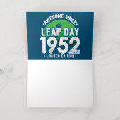 1952年生まれの閏日2月29日 誕生日おめでとう 箔グリーティングカード (内側レイダウン)