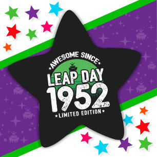 1952年素晴らし閏年日以後2月29誕生日 星シール
