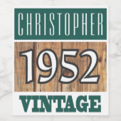 1952年誕生ワインラベル ワインラベル (シングルラベル)