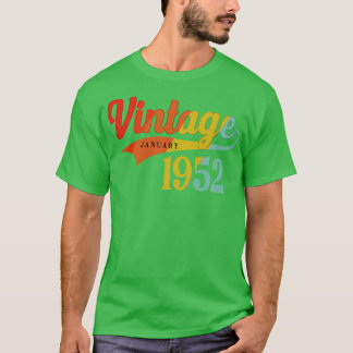 1952年1月誕生日ヴィンテージ1952年1月素晴らし Tシャツ
