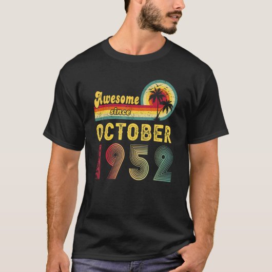 1952年10月以素晴らし降70番目の誕生日 Tシャツ (正面)