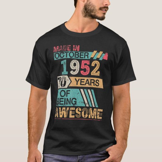 1952年10月製ハッピーバースデー70年 Tシャツ (正面)