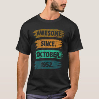1952年10月70日素晴らし誕生から70歳 Tシャツ
