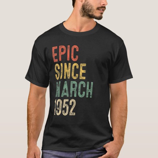 1952年3月70歳から70誕生日叙事詩 Tシャツ (正面)