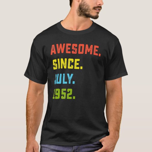 1952年7月以素晴らし降70歳誕生日 Tシャツ (正面)