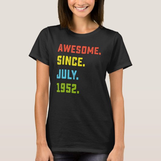 1952年7月以素晴らし降70歳誕生日 Tシャツ (正面)