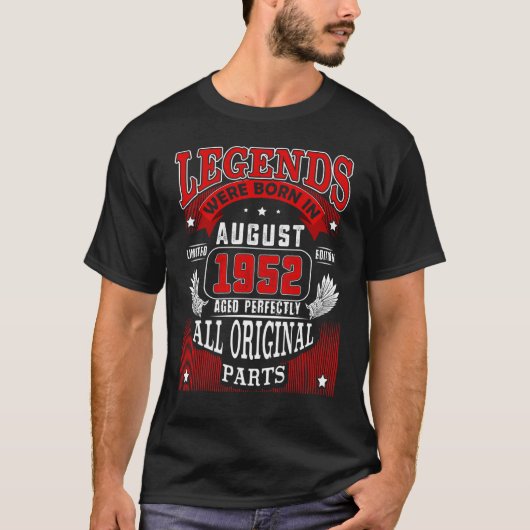 1952年70生まれ年の70番目の誕生日レジェンド威厳がある Tシャツ (正面)