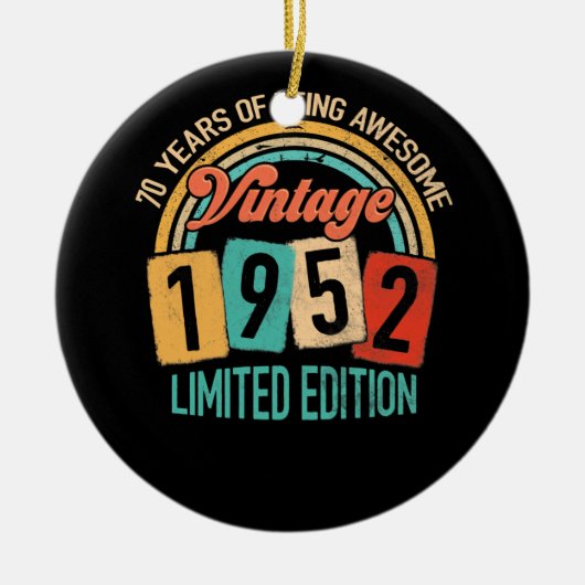 1952年70誕生日70歳素晴らしのBe セラミックオーナメント (正面)