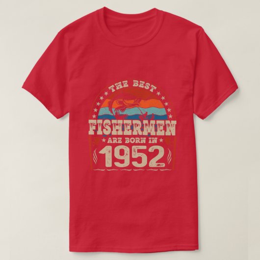 1952最高の年の魚釣り好きの漁師たち Tシャツ (デザイン正面)