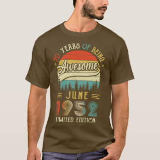 1952生まれ年6月70日誕生日1952年70年製 Tシャツ