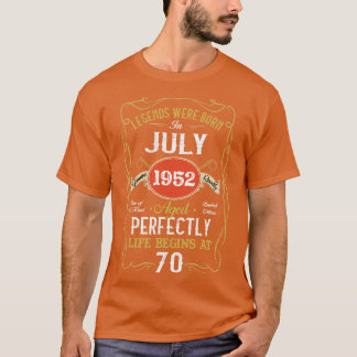 1952生まれ年7月の伝説70誕生日70年 Tシャツ
