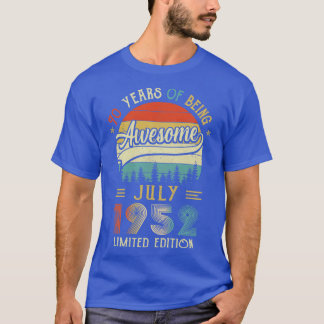 1952生まれ年7月70日誕生日1952年70年製 Tシャツ