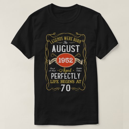 1952生まれ年70誕生日70年威厳があるのレジェンド Tシャツ (デザイン正面)