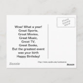 1952素晴らしイベント誕生日 ポストカード (裏面)