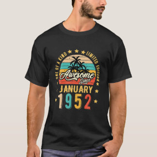 1952素晴らし年1月以来ヴィンテージ70誕生日 Tシャツ