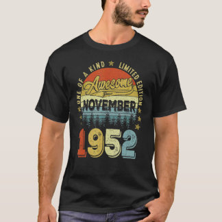 1952素晴らし年11月70歳から70歳 Tシャツ