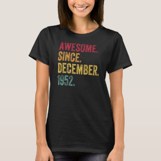 1952素晴らし年12月70日誕生日70年 Tシャツ