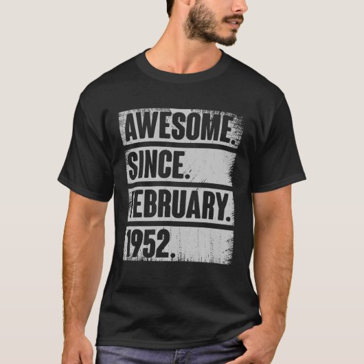 1952素晴らし年2月以降70歳の贈り物70位 Tシャツ (正面)