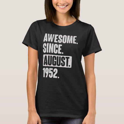 1952素晴らし年70歳威厳がある70歳から Tシャツ (正面)