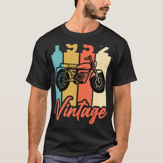 1952誕生年ヴィンテージレトロバイク誕生日 Tシャツ (正面)
