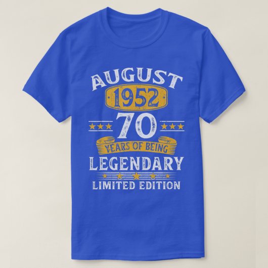 1952 威厳がある 70歳ギフト男性へヴィンテージ70日 Tシャツ (デザイン正面)