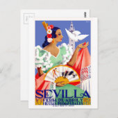 1952 Seville Spain April Fair Poster ポストカード (正面/裏面)