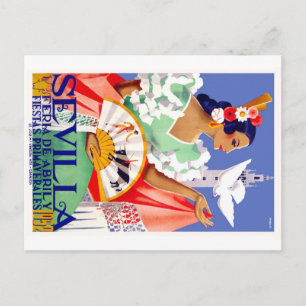 1952 Seville Spain April Fair Poster ポストカード